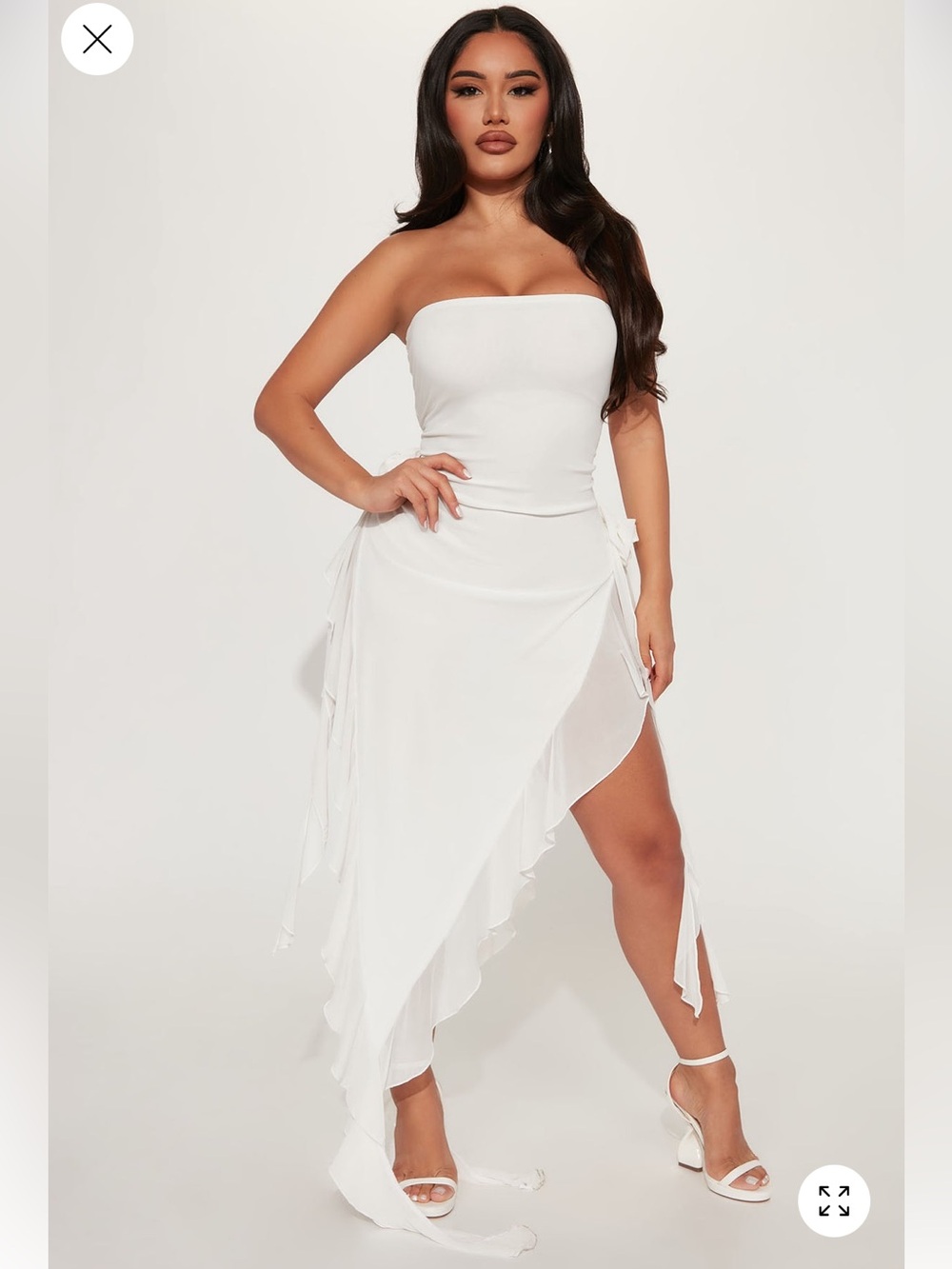 Fashion Nova Persian Dreams Mesh Maxi Dress - White